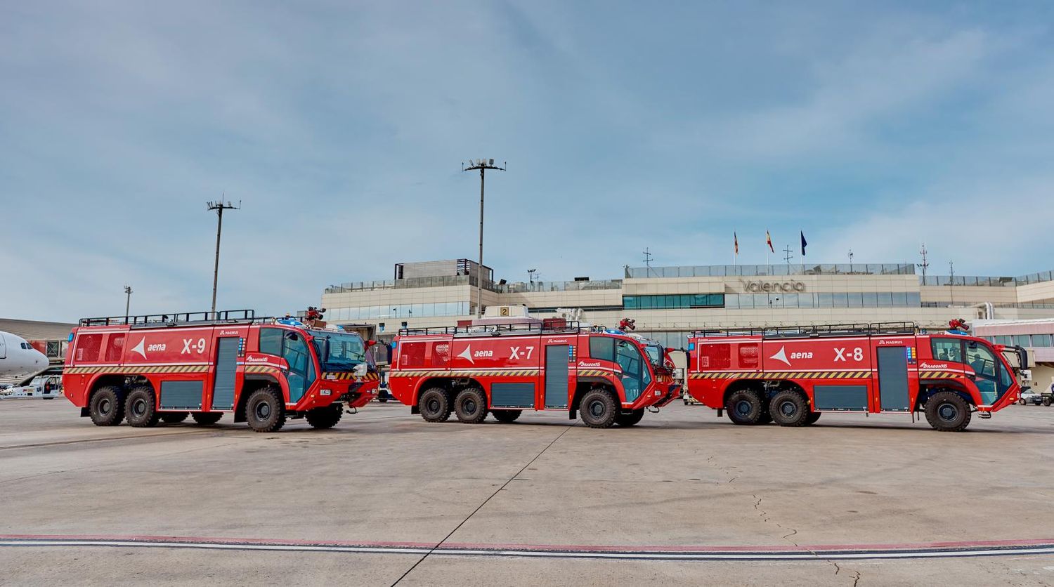 El aeropuerto de Valencia mejora su respuesta ante emergencias con tres camiones Iveco Magirus Dragon X6