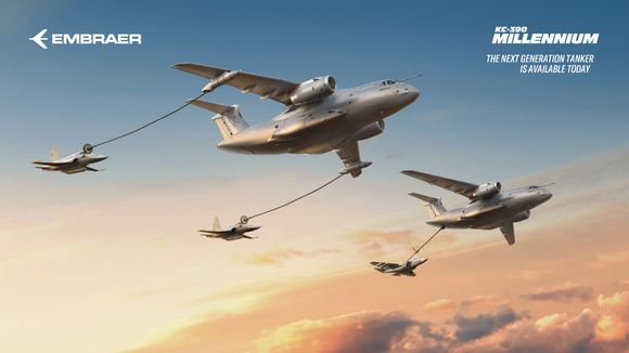Embraer exhibe el KC-390 Millennium en la conferencia ARSAG de reabastecimiento aéreo en Las Vegas