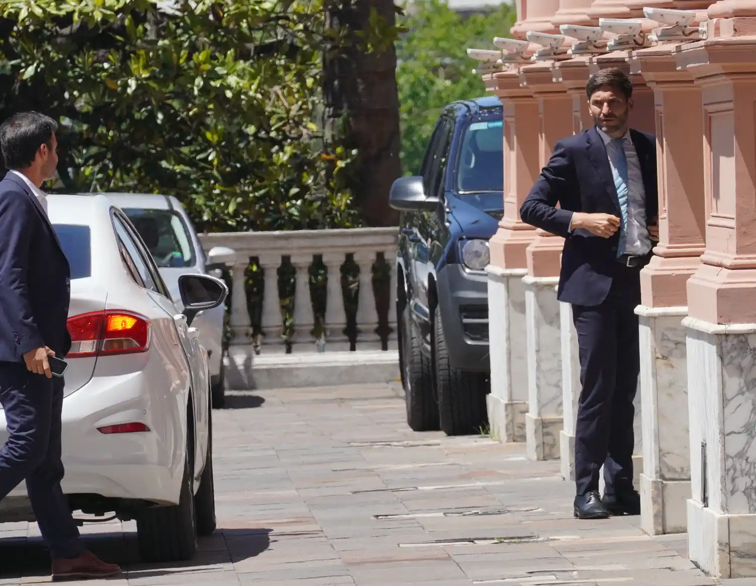 Maximiliano Pullaro, al llegar a la Casa de Gobierno.