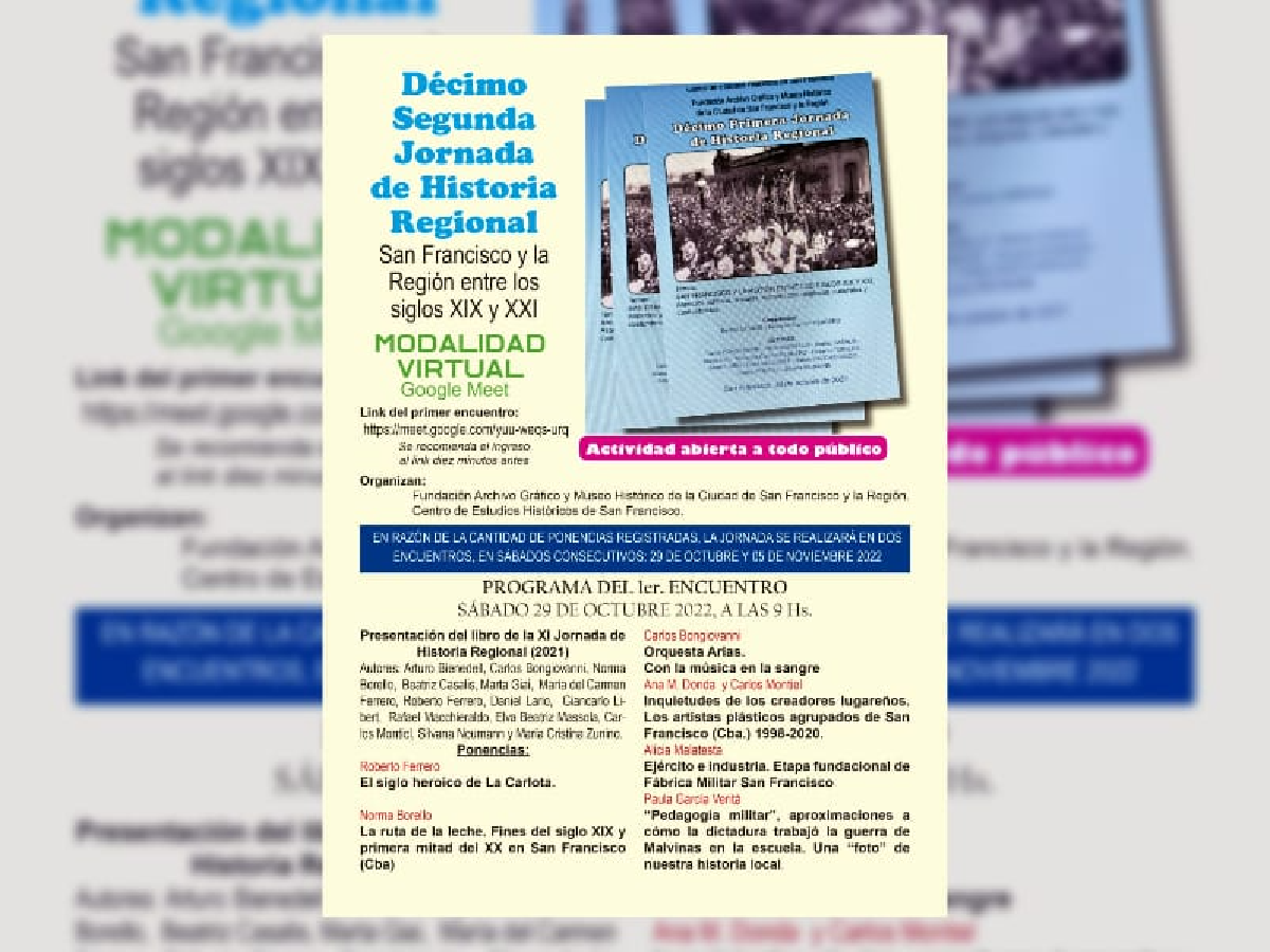 Se realizará de forma virtual la 12ª Jornada de Historia Regional 
