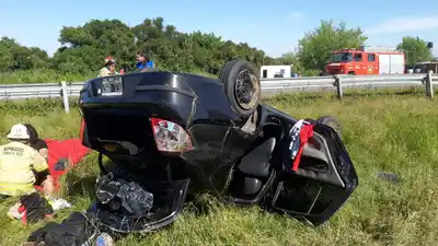 Vuelco en la Autovía 12: cinco personas resultaron ilesas tras un siniestro cerca de Ceibas