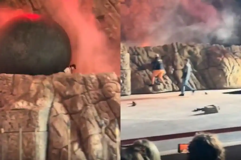 Al tropezar, el actor no logó salir del camino a tiempo y fue alcanzado por el objeto.