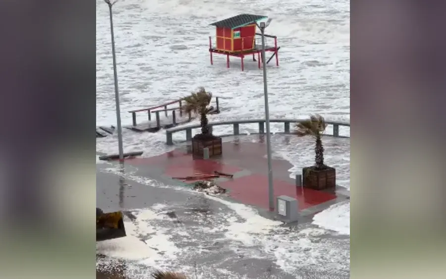 Oleaje y crecida en Monte Hermoso