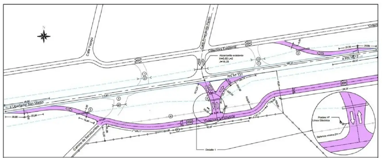 Avanza la obra para mejorar el acceso a Crespo por la Ruta 131