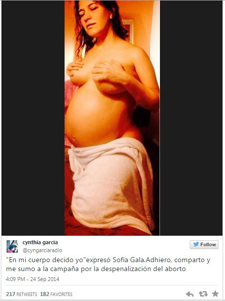 Cynthia García se sumó a la campaña "En mi cuerpo decido yo"