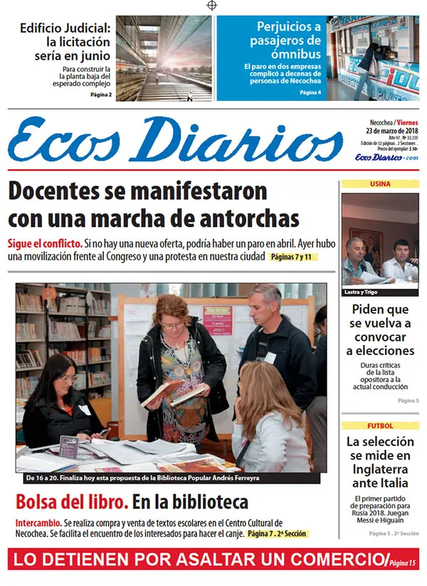 Tapa del 23 de marzo de 2018
