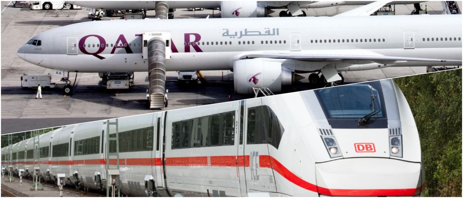 Del avión al tren: Qatar Airways firmó acuerdo de código compartido con Deutsche Bahn