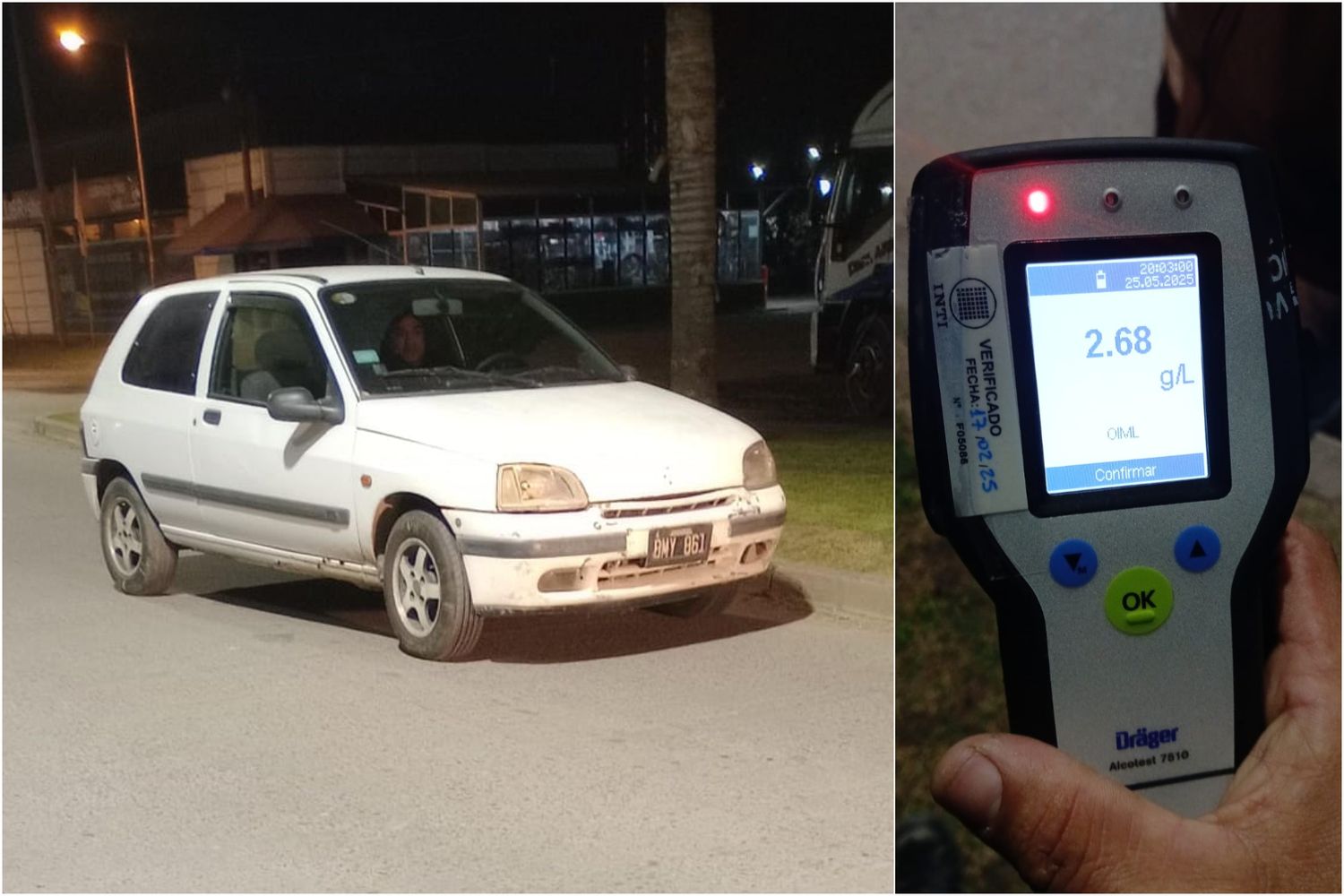 El conductor del Clio circulaba en contramano y con 2,68 g/l de alcohol en sangre.