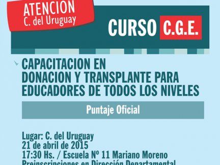 Capacitarán a docentes como promotores de donación de órganos