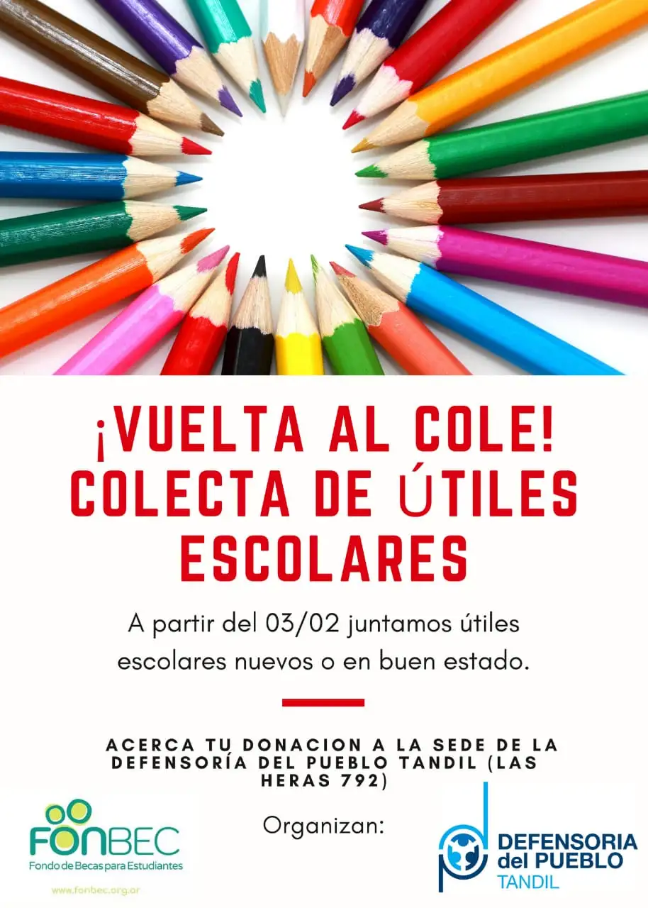 Inician una colecta de útiles escolares 