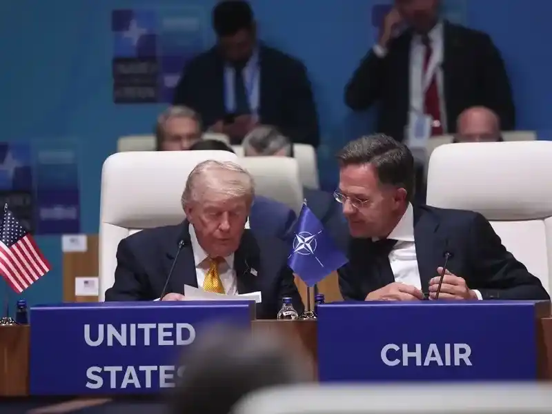 Donald Trump y el secretario general de la OTAN, Mark Rutte, en Ankara.