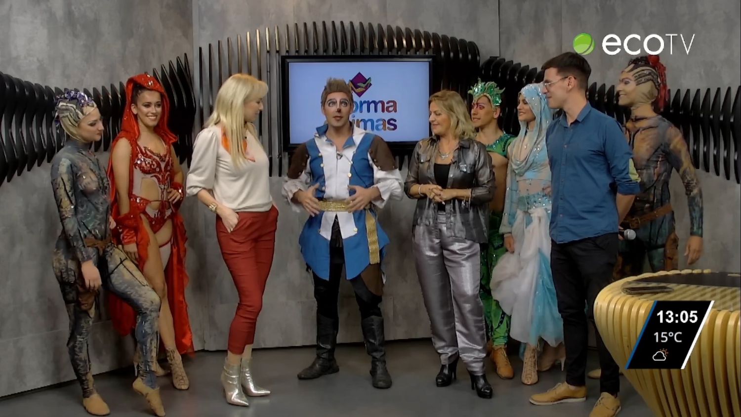 Integrantes del Circo Servian en Informadísimas por la 104 1 Tandil FM y ECO TV