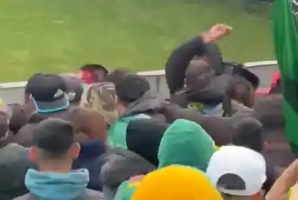 Hinchas de Aldosivi se enfrentaron con armas blancas en plena popular del Minella