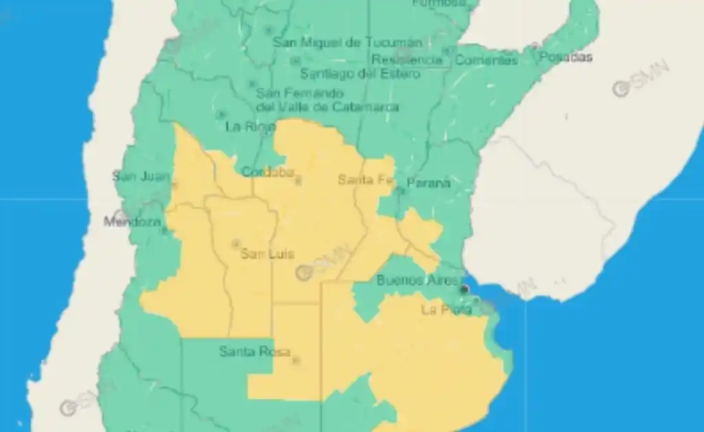 Alerta por tormentas y descenso de la temperatura en Santa Fe