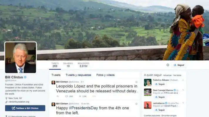 Bill Clinton pide que liberen a los "presos políticos" en Venezuela