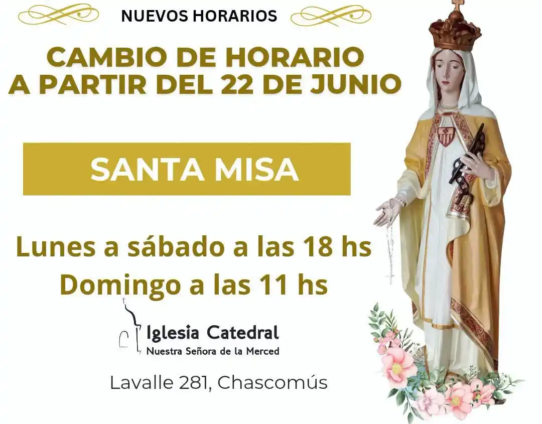 La Iglesia Catedral de Chascomús convoca al Encuentro de Adoradores y anuncia nuevos horarios para las misas