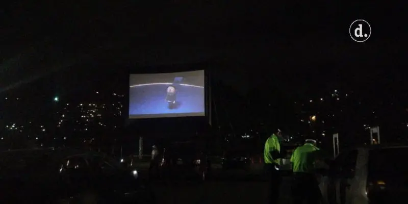 Primera función de autocine terminó con procedimiento policial