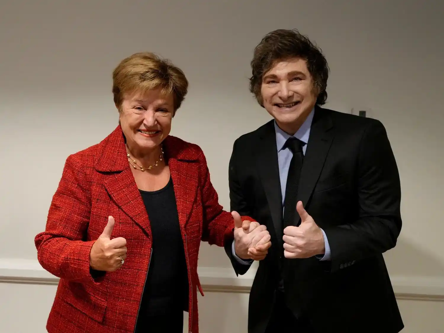 Milei y Kristalina Gueorgueiva, directora gerente del FMI.