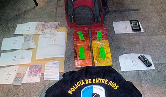 Incautaron importante cantidad de cocaína que ingresaba a Entre Ríos