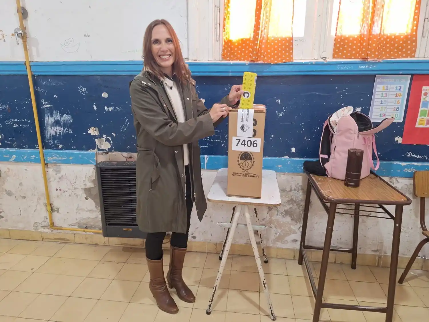 Janina Ferreyra emitió su voto en el ex Normal. Foto: Sur24.