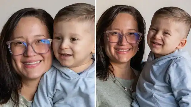 María Alexandra Gómez con su hijo.