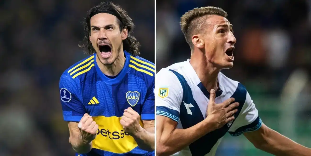 ¿Quién festejará? Cavani y Romero, los delanteros de Boca y Vélez, que jugarán este miércoles desde las 21.10 por un lugar en la final de la Copa Argentina.