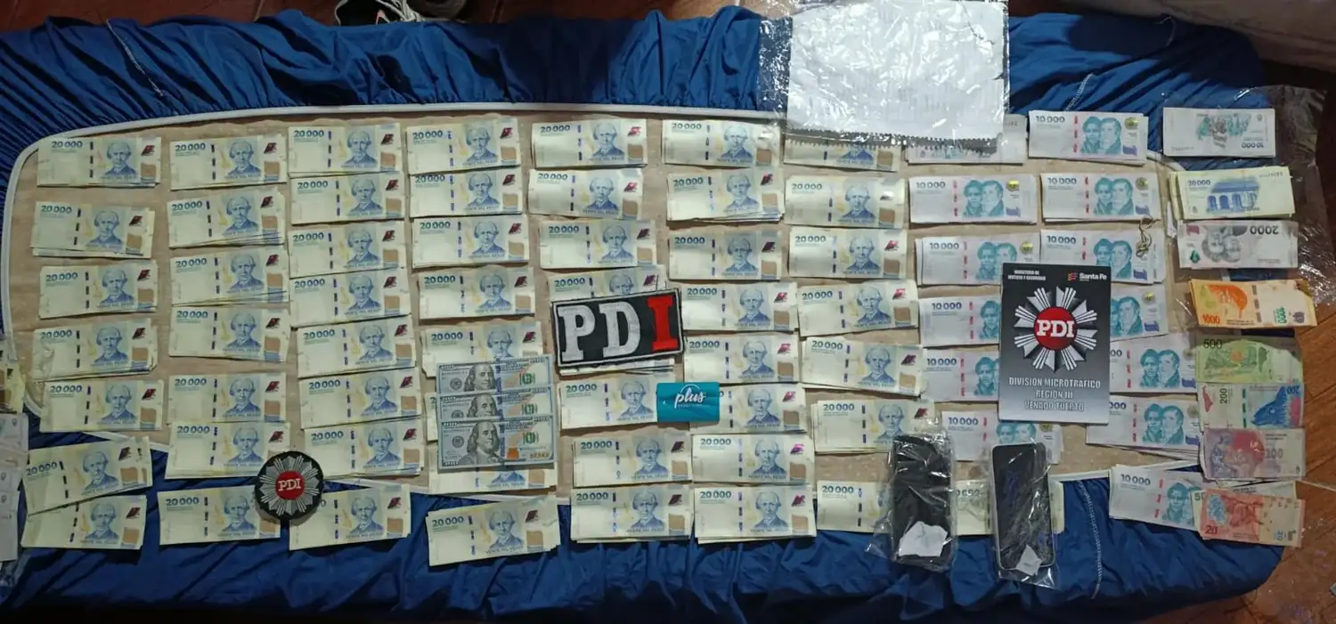 En los allanamientos se incautaron 14 millones de pesos.