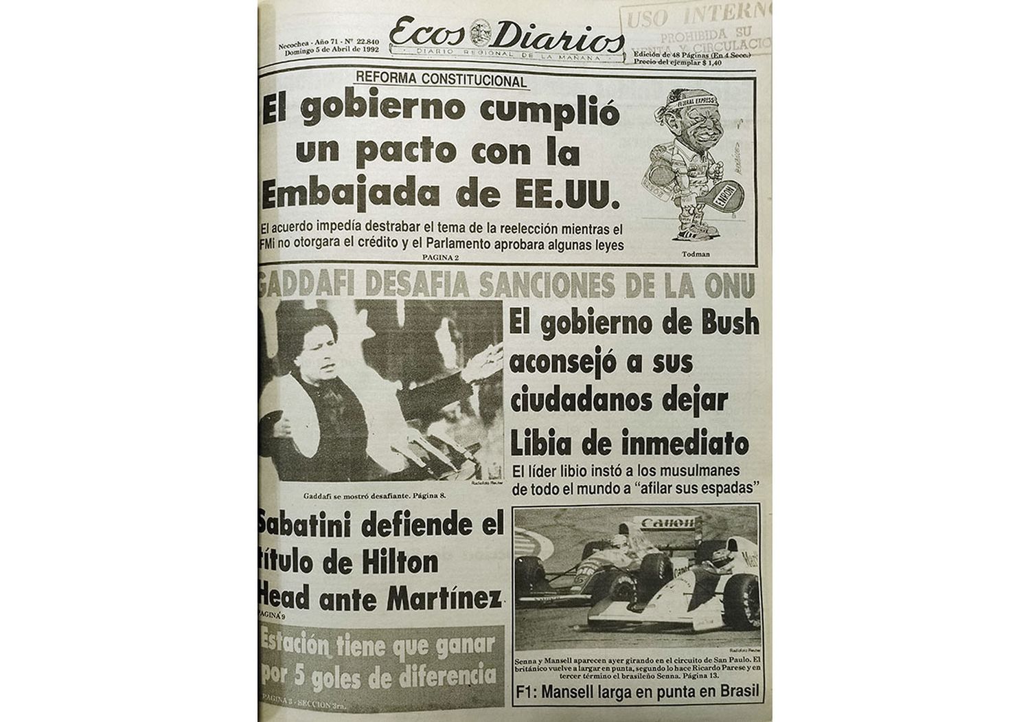 Domingo 5 de abril de 1992