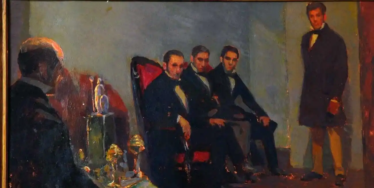 "Los Constituyentes del 53”, obra de 1934 de Alice, óleo sobre tela cuyas medidas son 3,60 por 5,42 metros. Foto: Cámara de Diputados de la Nación.