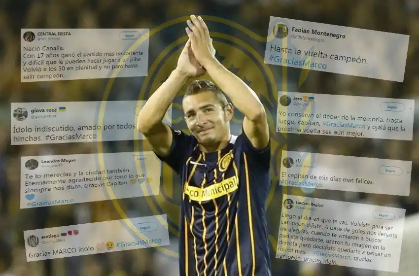 #GraciasMarco: los hinchas de Central despidieron al ídolo en las redes sociales