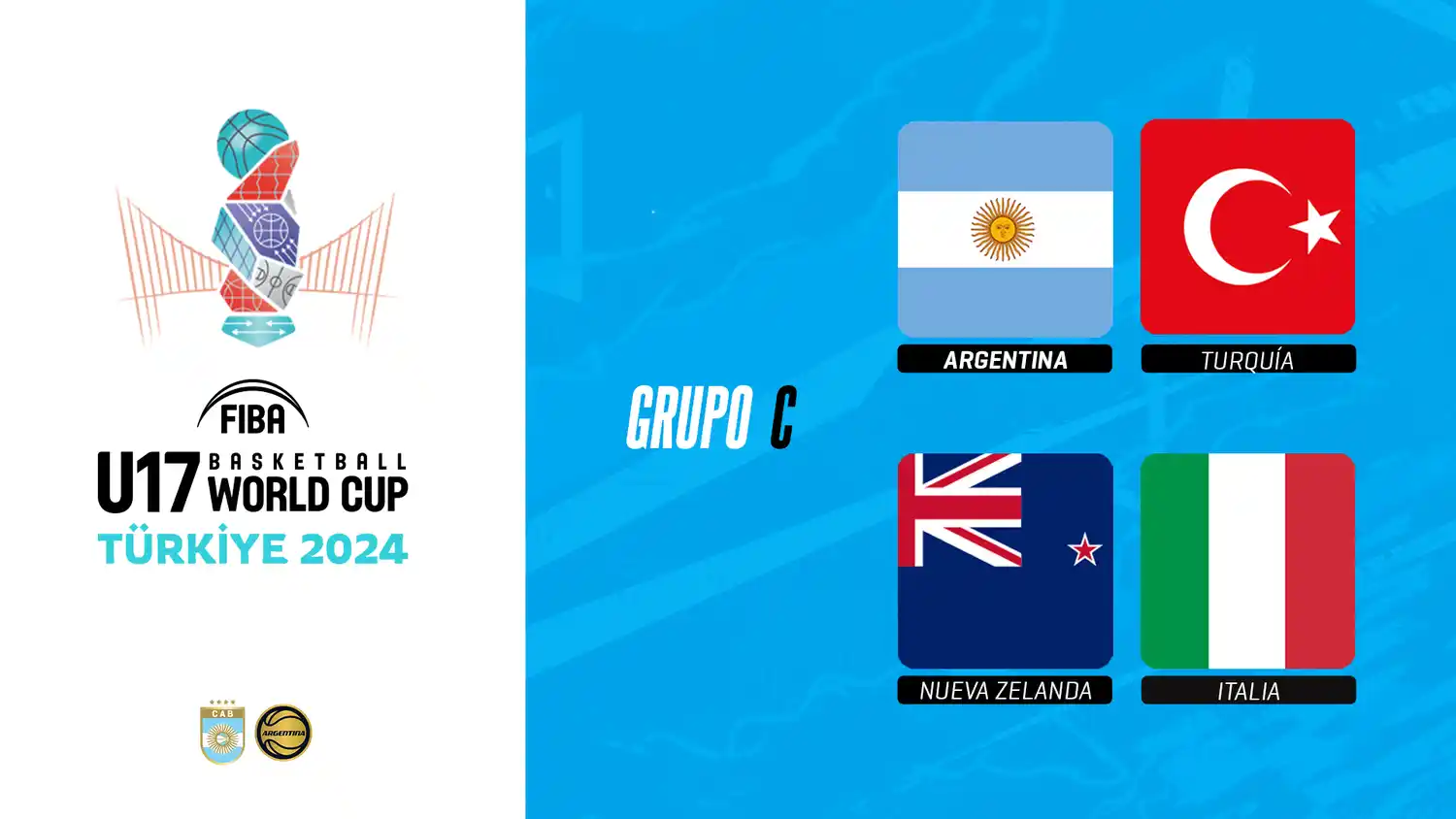 Argentina estará en el Grupo C junto con los locales, Australia e Italia.