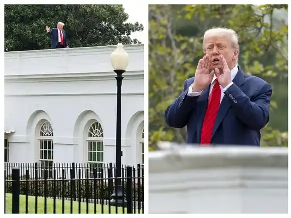 TRUMP sorprende montado en la azotea de la casa Blanca: "doy un paseo, es bueno para salud"