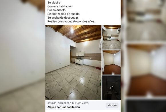 Otro intento de estafa con alquileres falsos publicados en Facebook