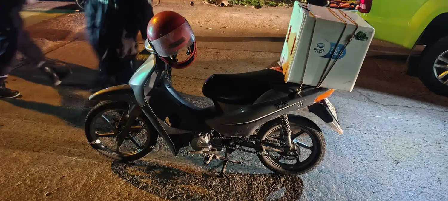 La motocicleta involucrada en el accidente.