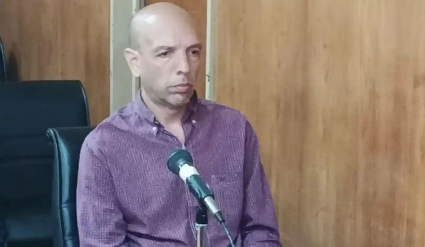 El acusado, Martín Fernando González, durante la primera audiencia del juicio. (Foto: gentileza 0223)