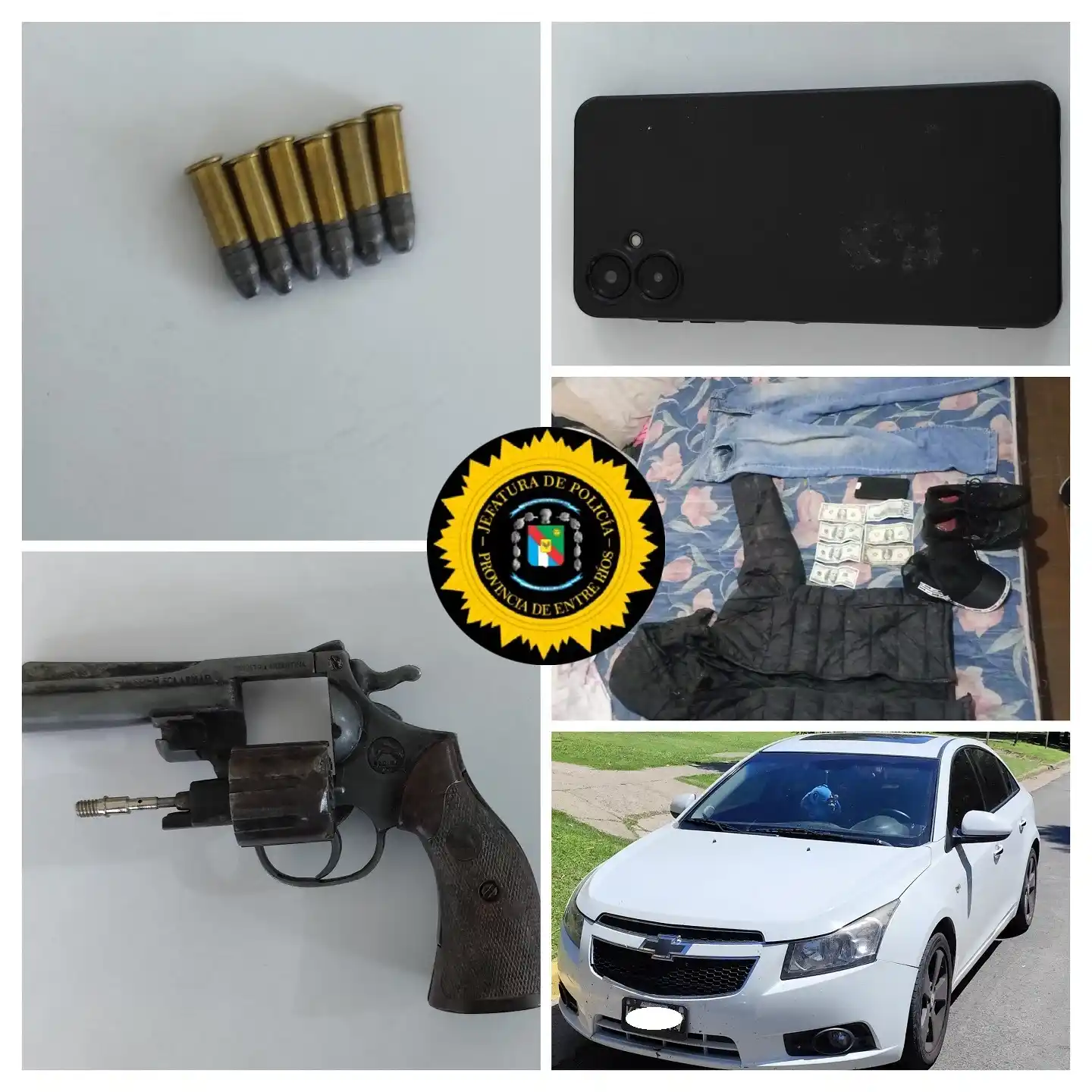 Crespo: dos detenidos y secuestro de un vehículo y un arma en allanamientos por una causa de robo en Libertador San Martín