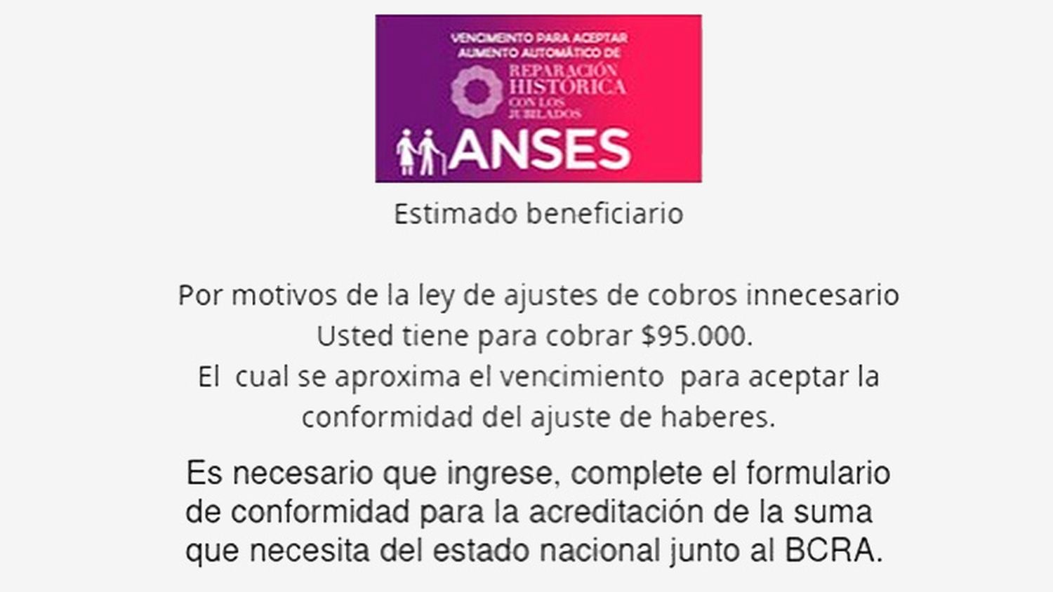 ANSES alerta por falsos correos con supuestos cobros pendientes