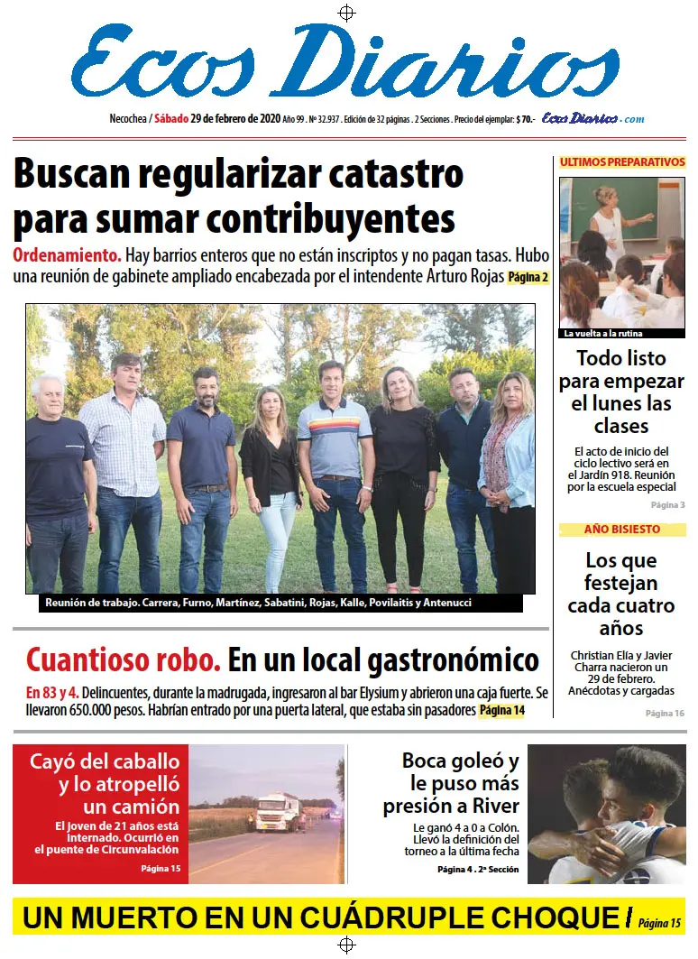 Tapa del 29 de febrero de 2019