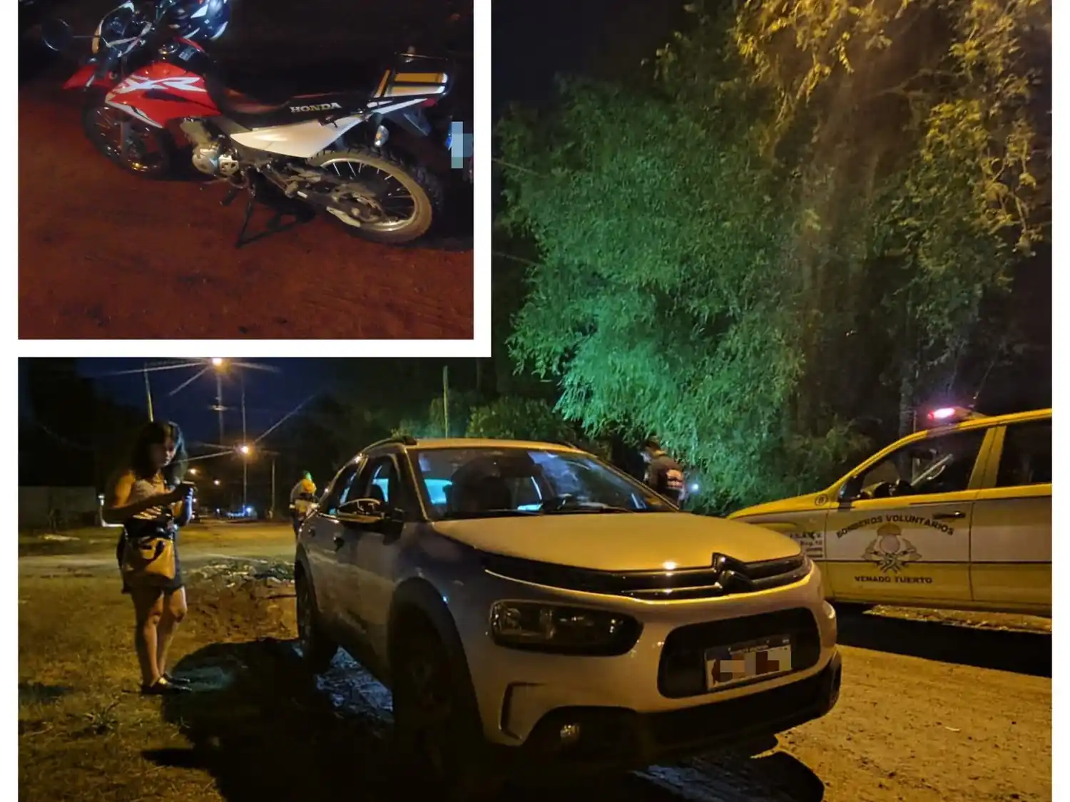 El joven motociclista sufrió un golpe en el tobillo izquierdo. Foto: BVVT
