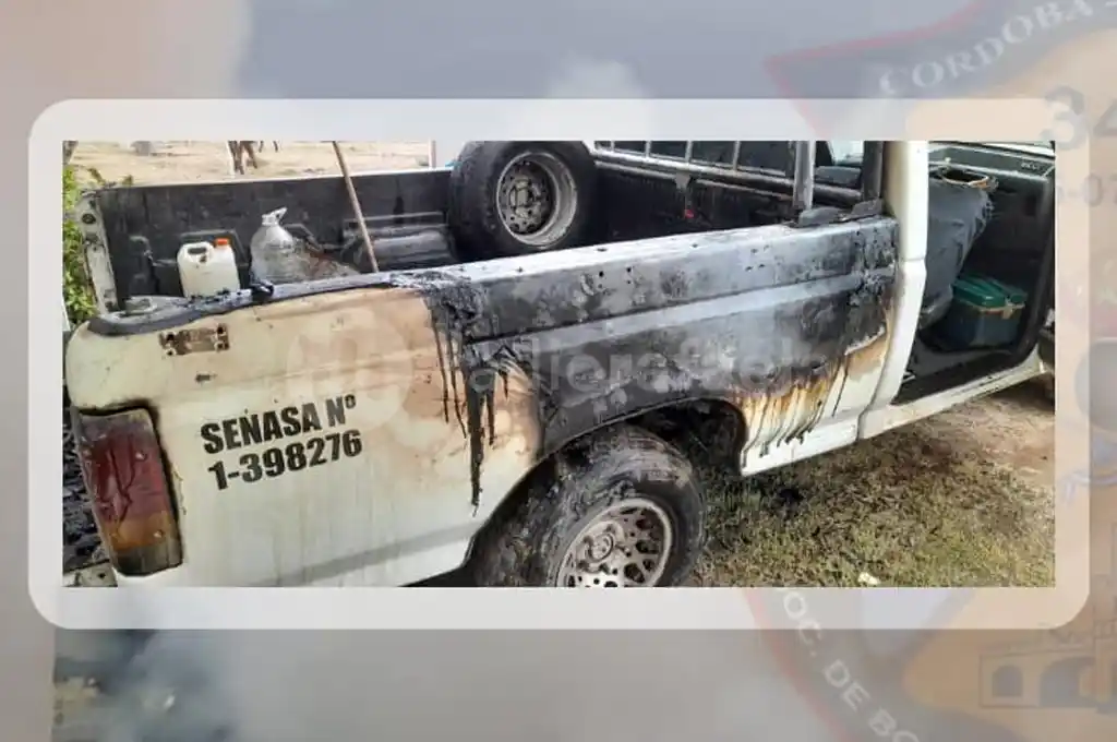 En llamas: se incendió una camioneta cargada con cajones de abejas