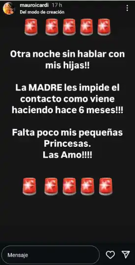 Esta es la publicación de Mauro Icardi subió en sus historias apuntando contra Wanda Nara/ @mauroicardi