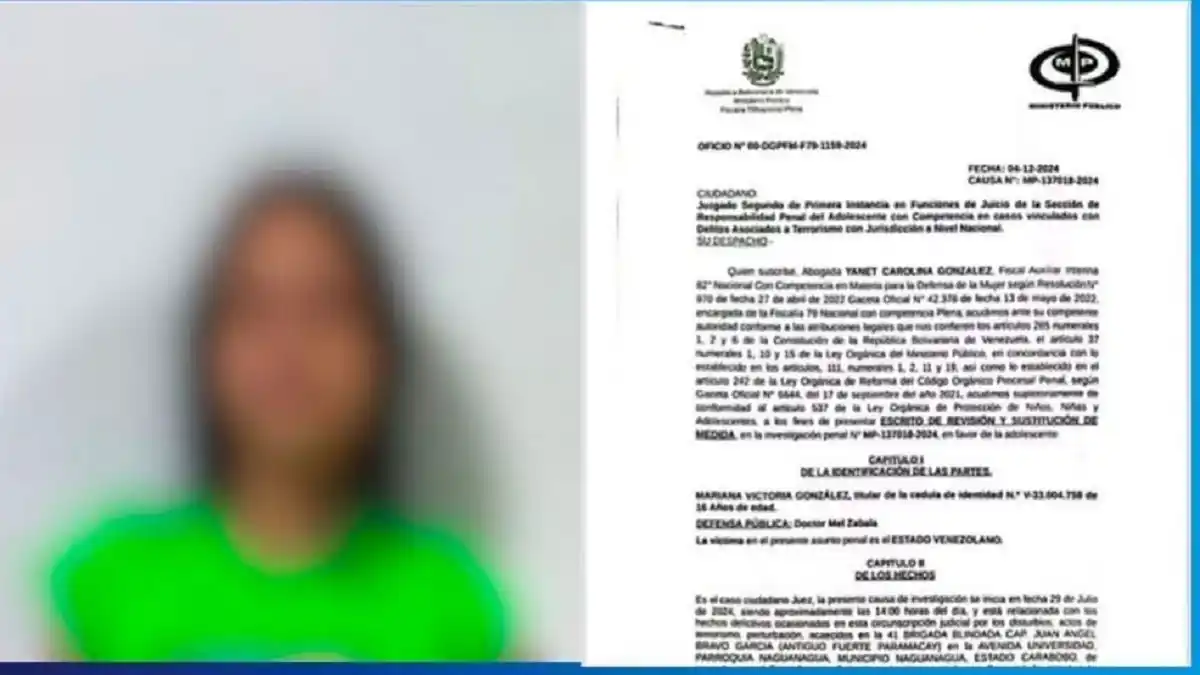 Excarcelan a la adolescente Mariana Victoria: el MP asegura que «revisaron la medida»