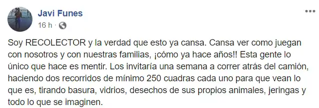 “¿Cuánto más nos van a mentir?”, el duro comunicado de un recolector