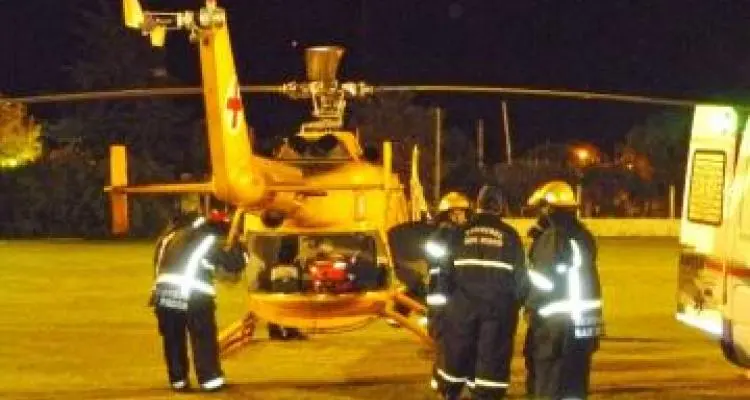 Trasladaron de urgencia al joven gravemente herido