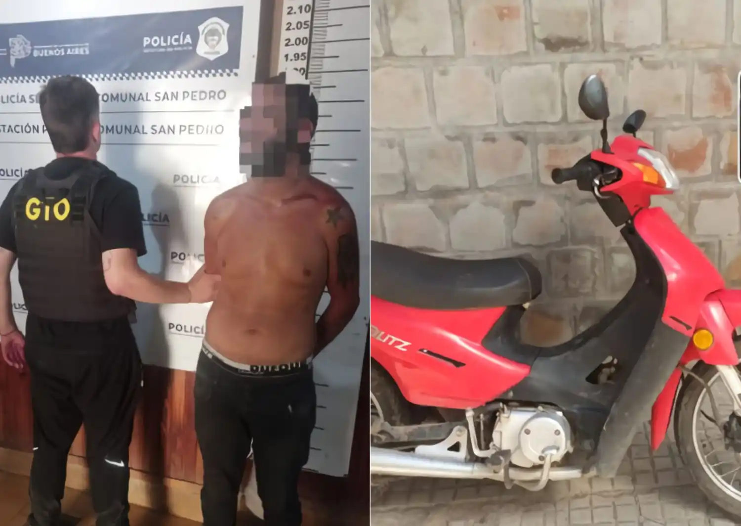 El sujeto fue trasladado a la Comisaría y la moto quedó secuestrada.