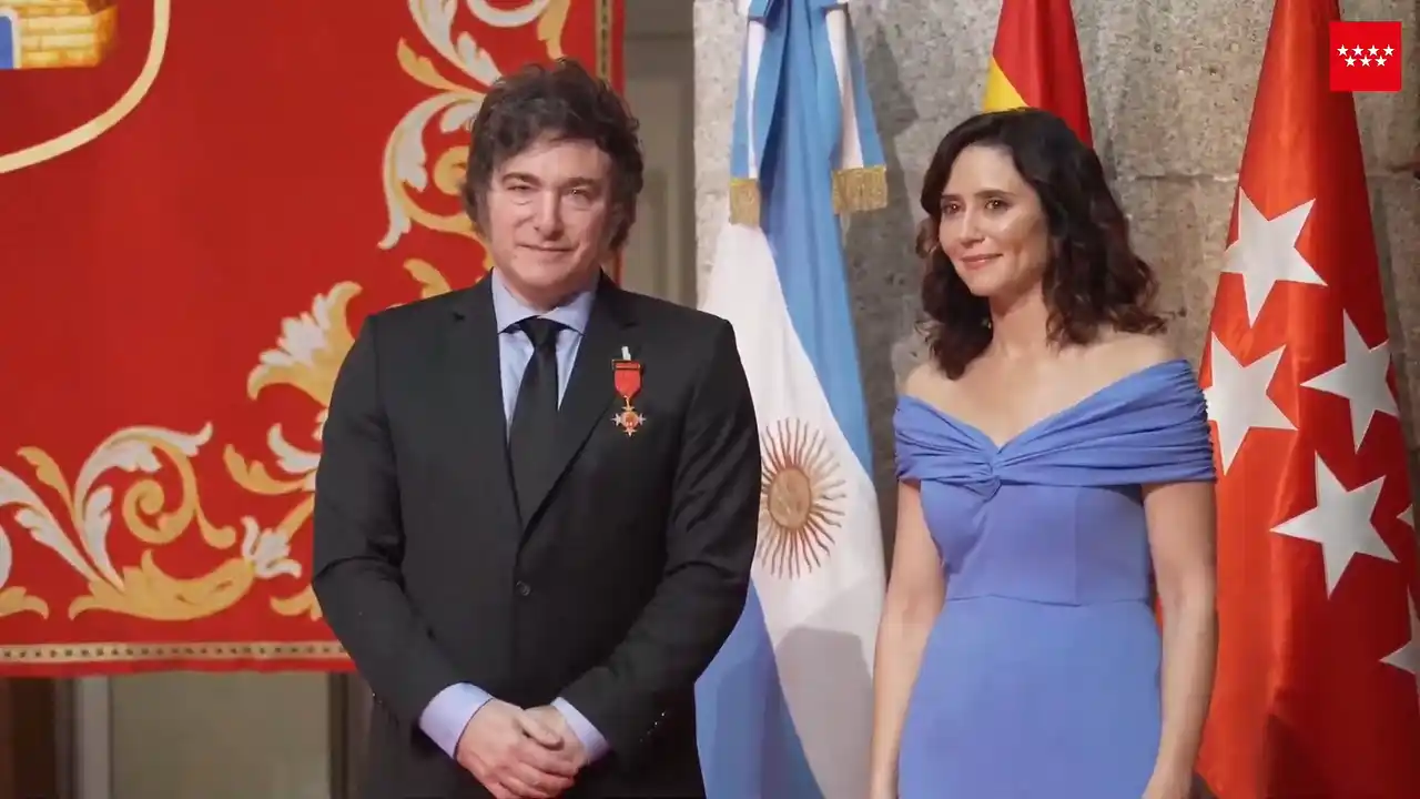 Milei con Díaz Ayuso en Madrid.