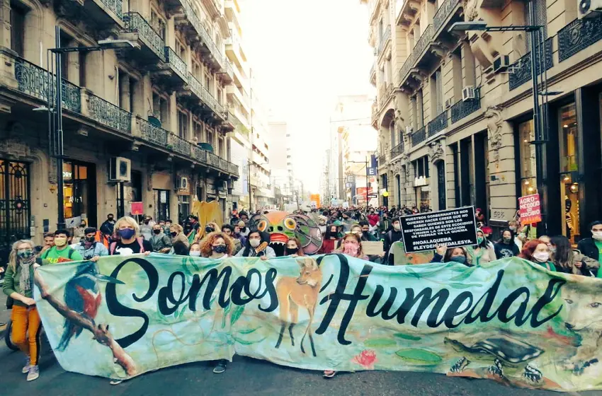 Nuevamente la marcha por la Ley de Humedales recorrió las calles rosarinas