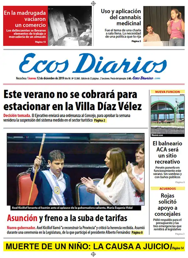 Tapa del 12 de diciembre de 2019