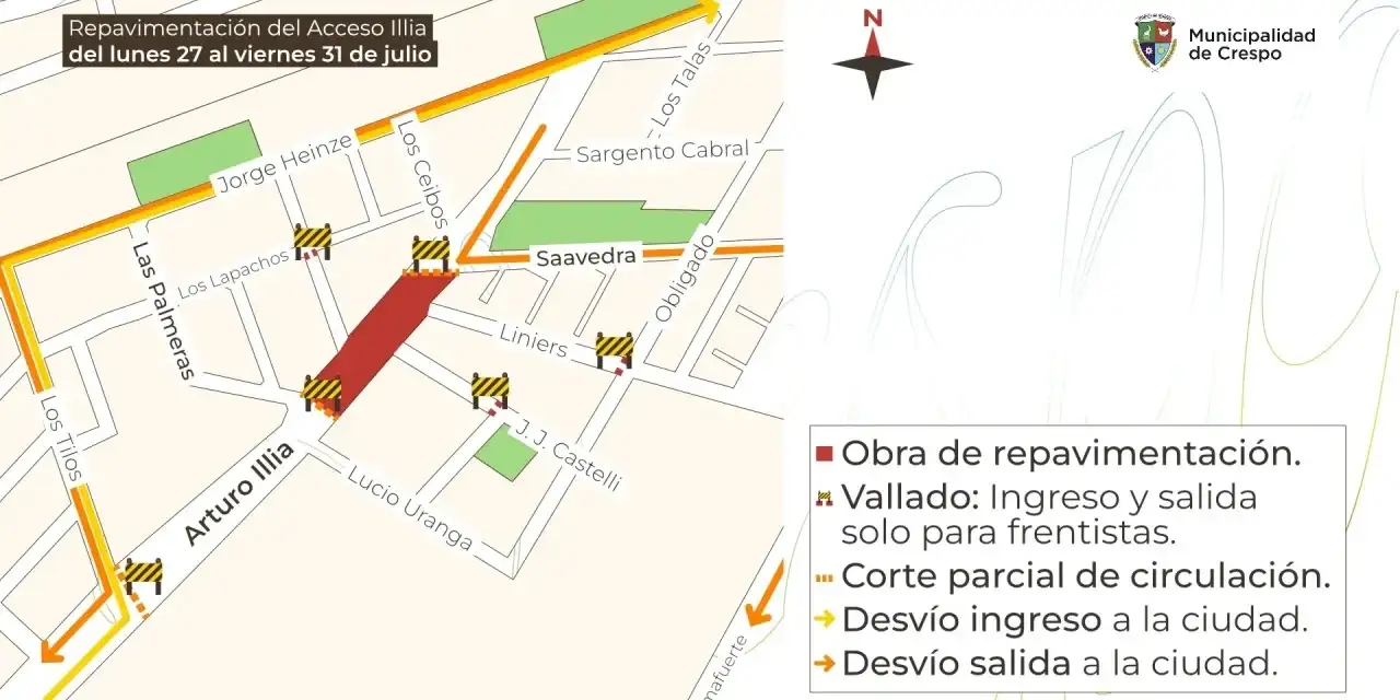 Comienza la repavimentación del acceso Arturo Illia: habrá cortes y cambios en el tránsito