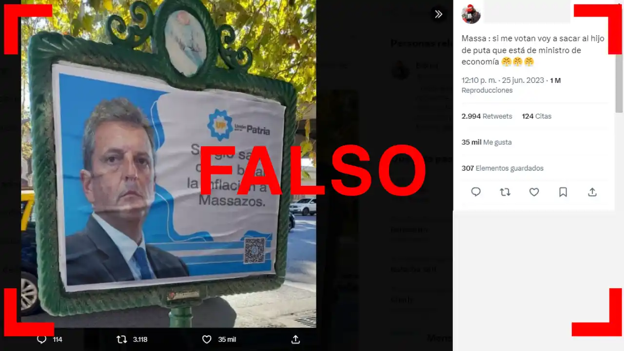 Es falso el afiche en el que Sergio Massa promete “bajar la inflación a Massazos”